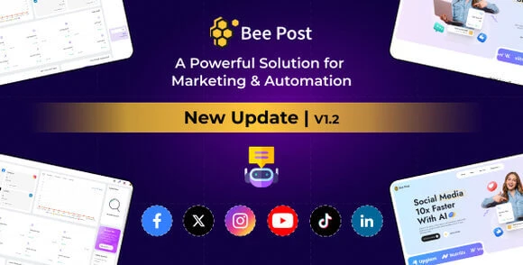 BeePost – AI-Powered Social Media Manager & Content Creator with Subscription Support V2.0